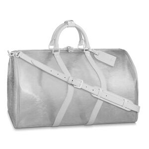 Louis Vuitton Keepall Bandouliere 50 Clear Epi White Duffle Weekend Travel Bag